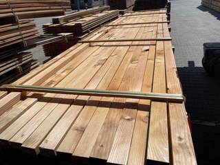 Ca. 19x Douglas Regels Geschaafd, 40x70mm, lengte 500cm